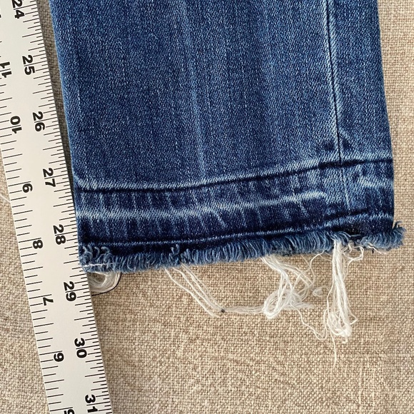 Rag & Bone Dre Raw Hem Mid-Rise Skinny Boyfriend Jeans in Coopers Blue - Size 28 - Picture 7 of 12